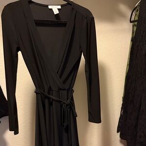 White House Black Market Black Long Sleeve Dress